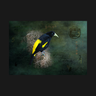 Yellow and Black Bird Fine Art Photography T-Shirt