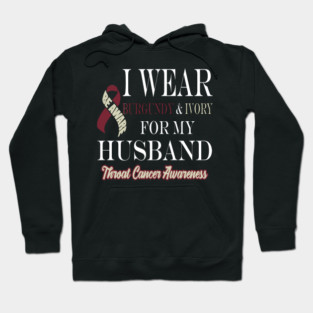 Throat Cancer Awareness Ribbon for my Husband Hoodie