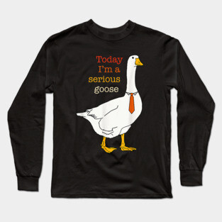 Today I'm A Serious Goose Funny Silly Goose Long Sleeve T-Shirt