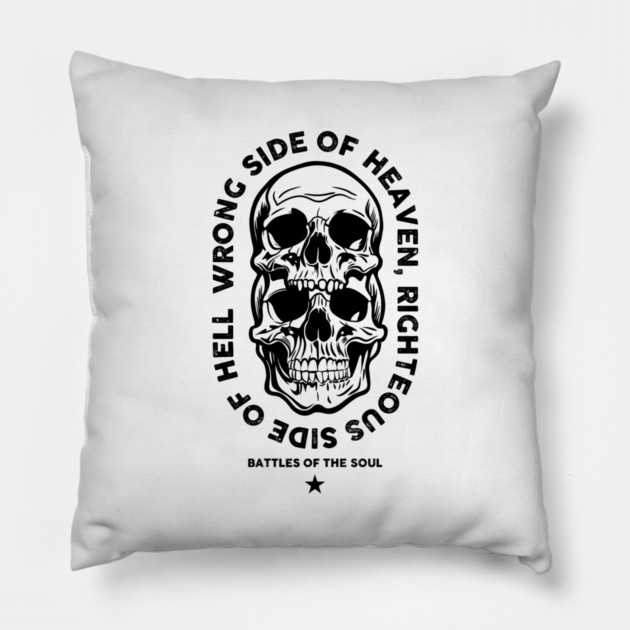 RIGHTEOUS SIDE OF HELL Pillow by artslaves