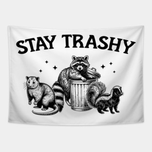stay trashy raccoon vintage raccoon lovers Tapestry