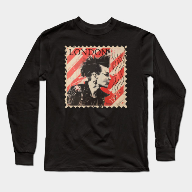 Punk Revolution 1977 London Long Sleeve T-Shirt by Timeless Chaos