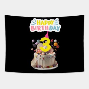 Happy Birthday 3th Tapestry