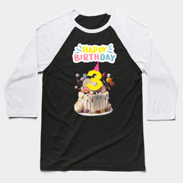 Happy Birthday 3th Baseball T-Shirt by BlackMeme94