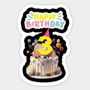 Happy Birthday 3th Sticker