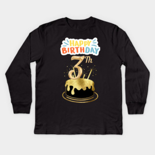 Happy Birthday 3th Kids Long Sleeve T-Shirt