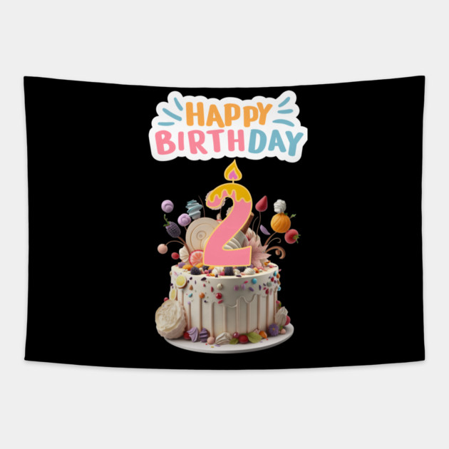 Happy Birthday 2th Tapestry by BlackMeme94