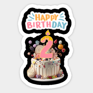 Happy Birthday 2th Sticker