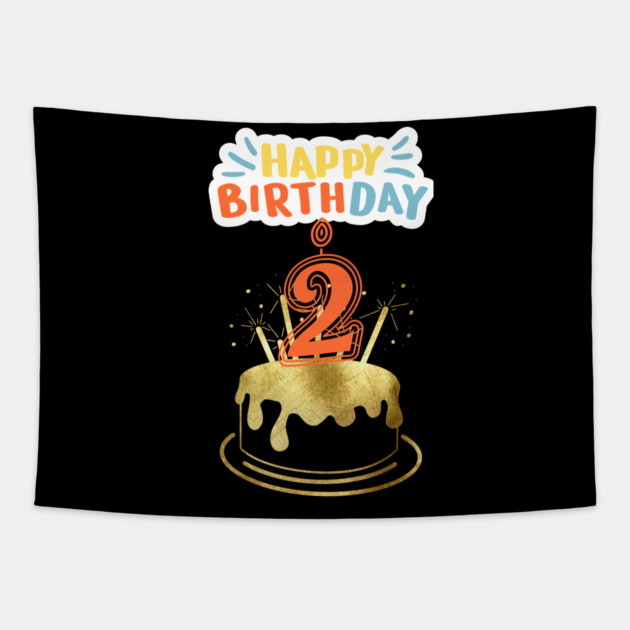 Happy Birthday 2th Tapestry by BlackMeme94