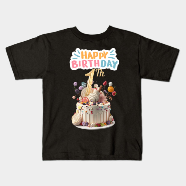 Happy Birthday 1th Kids T-Shirt by BlackMeme94
