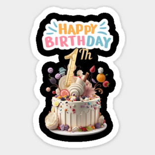 Happy Birthday 1th Sticker