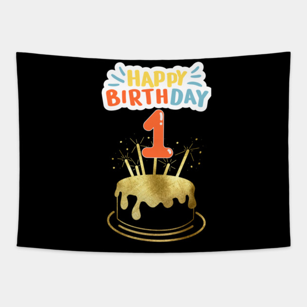 Happy Birthday 1th Tapestry by BlackMeme94