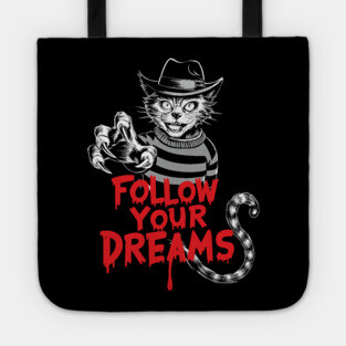 Follow Your Dreams Halloween Creepy Cat Tote