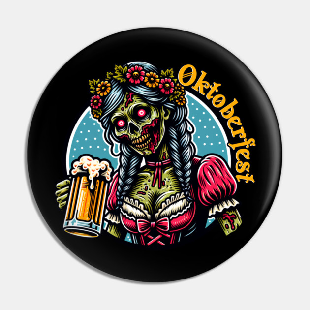Oktoberfest Zombie Barmaid Pin by HolidayBug