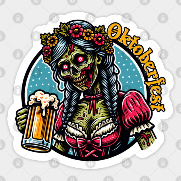 Oktoberfest Zombie Barmaid Sticker by HolidayBug