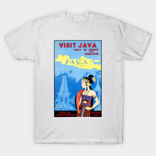 Vintage Travel Poster Indonesia Java Batavia T-Shirt