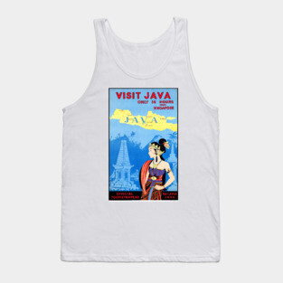 Vintage Travel Poster Indonesia Java Batavia Tank Top