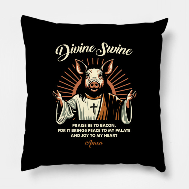 DIVINE SWINE Pillow by artslaves