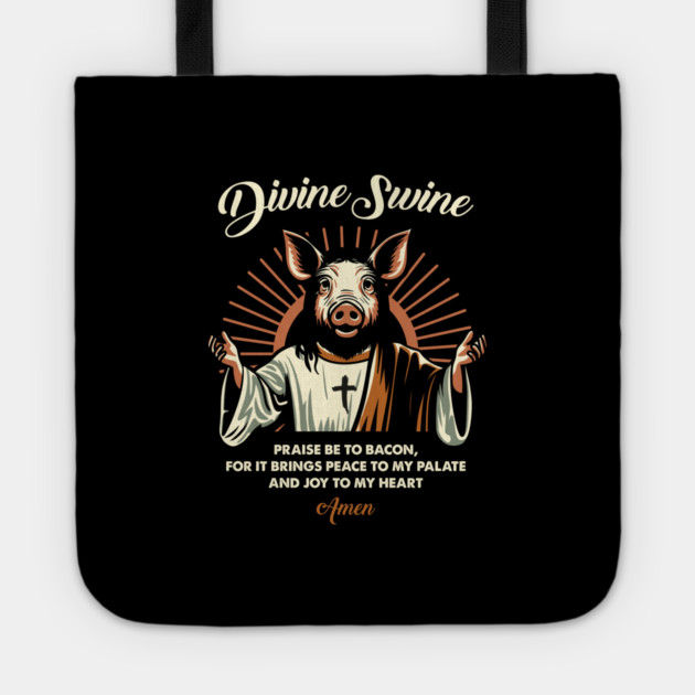DIVINE SWINE Tote by artslaves