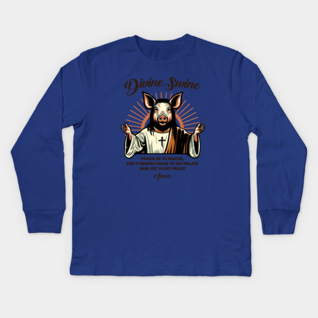 DIVINE SWINE Kids Long Sleeve T-Shirt by artslaves