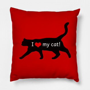 I Love My Cat Pillow