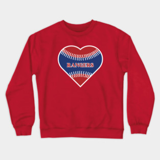 Heart Shaped Texas Rangers Baseball Crewneck Sweatshirt