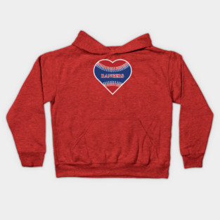 Heart Shaped Texas Rangers Baseball Kids Hoodie