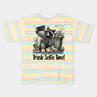 Funny Racoon Selfie Kids T-Shirt
