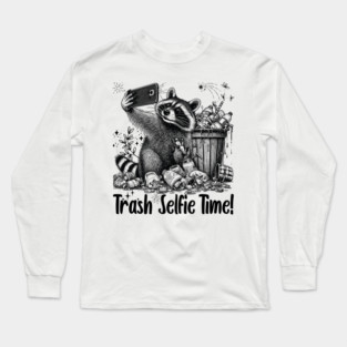 Funny Racoon Selfie Long Sleeve T-Shirt