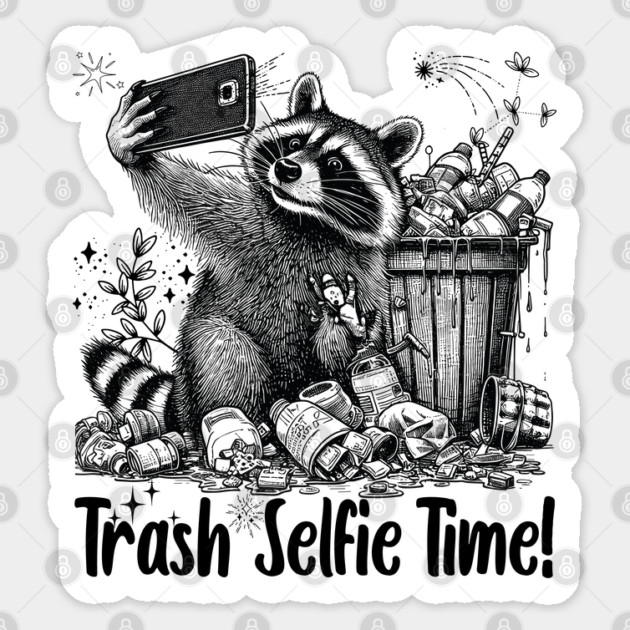 Funny Racoon Selfie Sticker by JessArty