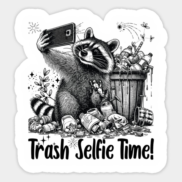 Funny Racoon Selfie Magnet by JessArty