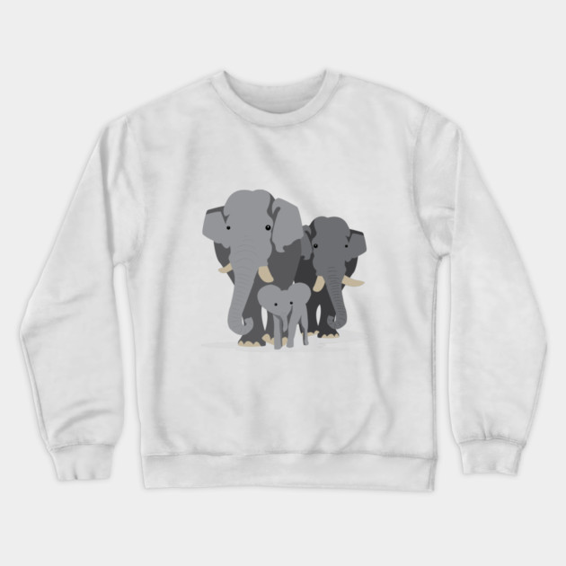 Elephant Family Crewneck Sweatshirt by DickinsonDesign