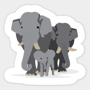 Elephant Family Sticker
