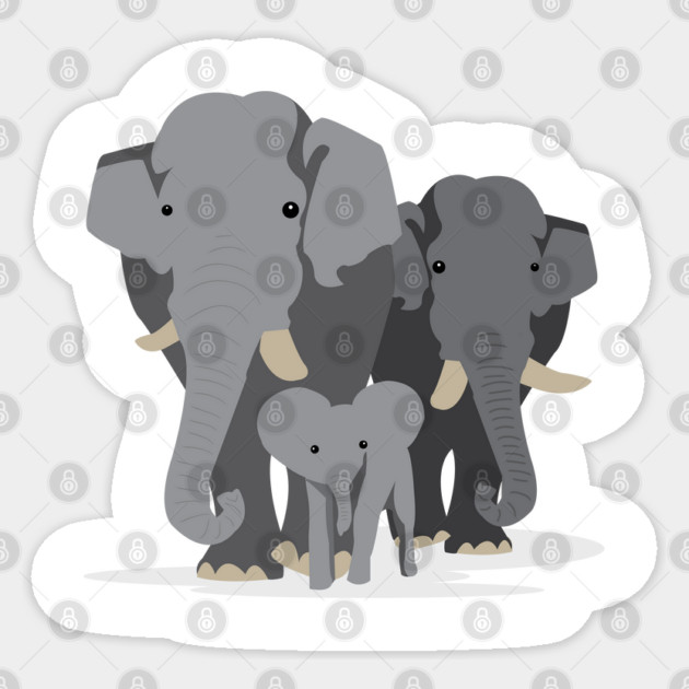 Elephant Family Sticker by DickinsonDesign