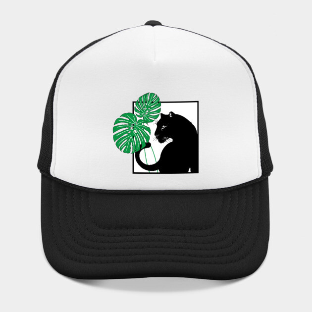 Panther and Monstera Plant by DickinsonDesign