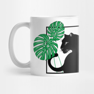 Panther and Monstera Plant Mug