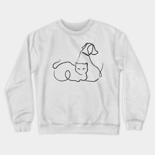 Cat and Dog Simple Crewneck Sweatshirt