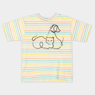 Cat and Dog Simple Kids T-Shirt