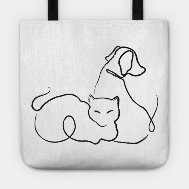 Cat and Dog Simple Tote by DickinsonDesign