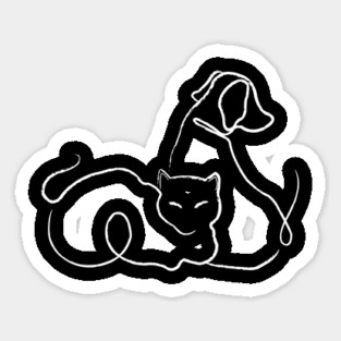 Cat and Dog Sticker