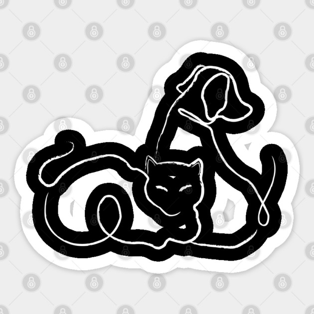 Cat and Dog Sticker by DickinsonDesign