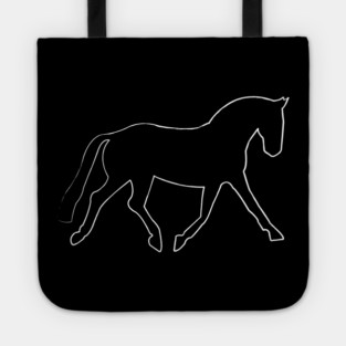 Dressage Horse Simple Line Brushed Tote