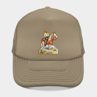 Vintage 70s Style Cowboy Illustration Hat