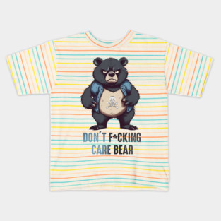 Don't care fat bear Kids T-Shirt