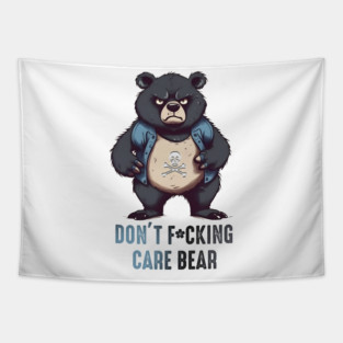 Don't care fat bear Tapestry
