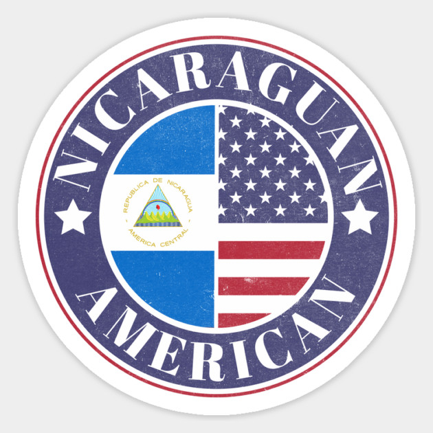 Proud Nicaraguan-American Badge - Nicaragua Flag Magnet by Yesteeyear