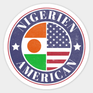 Proud Nigerien-American Badge - Niger Flag Sticker