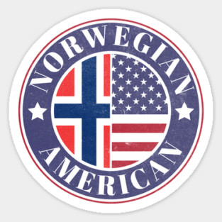Proud Norwegian-American Badge - Norway Flag Sticker