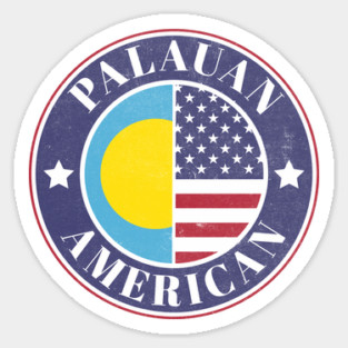 Proud Palauan-American Badge - Palau Flag Sticker