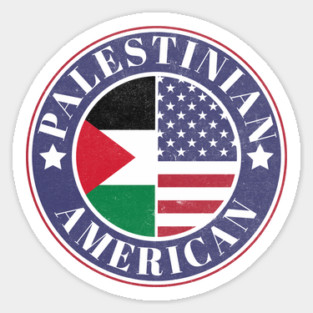 Proud Palestinian-American Badge - Palestine Flag Sticker